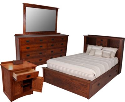 Daniel\u002639;s Amish New Mission 4Piece King Bedroom Set  Homemakers Furniture