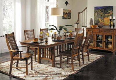 A America Laurelhurst 7 Piece Solid Oak Mission Dining Set Homemakers Furniture