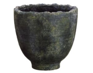 Allstate Floral Gray and Green Terracotta Vase