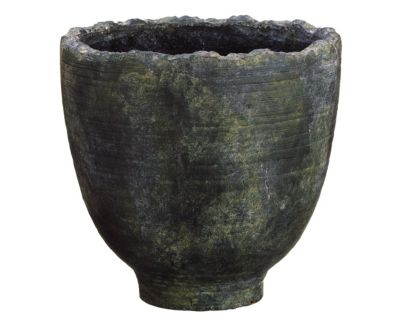 Allstate Floral Gray and Green Terracotta Vase