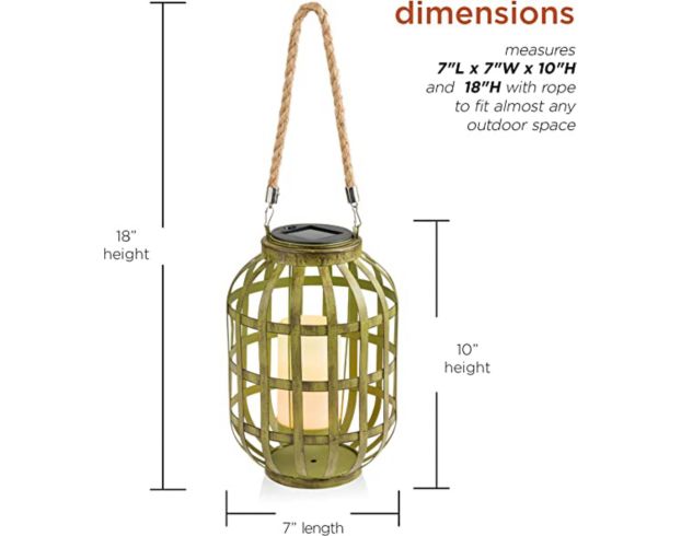 Alpine Green Metal Solar Lantern large image number 6