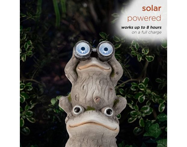 Alpine Solar Stacked Frog Family Statue large image number 7