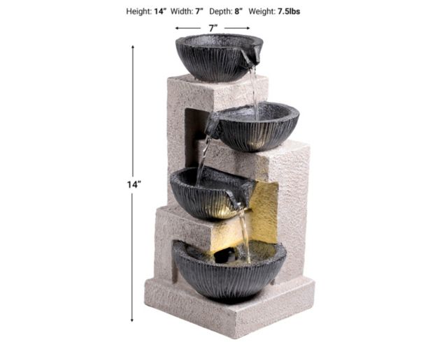 Alpine 14-Inch Cascading Tabletop Water Fountain large image number 3