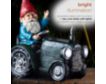 Alpine Solar Gnome with Green Tractor Statue small image number 7