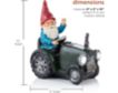 Alpine Solar Gnome with Green Tractor Statue small image number 8