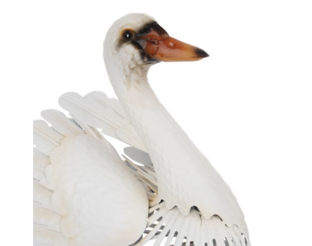 Alpine White Metal Swan Statue large image number 4