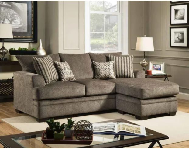 Peak Living 3650 Collection Pewter Sofa Chaise large image number 4