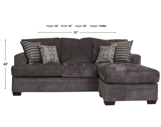 Peak Living 3650 Collection Pewter Sofa Chaise large image number 5