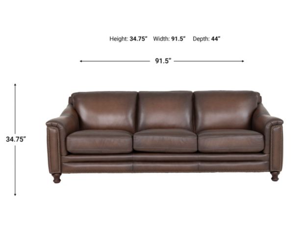 Amax Leather Belfast Brown Genuine Leather Sofa large image number 7