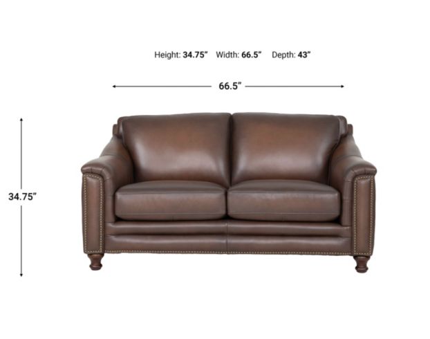 Amax Leather Belfast Brown Genuine Leather Loveseat large image number 8