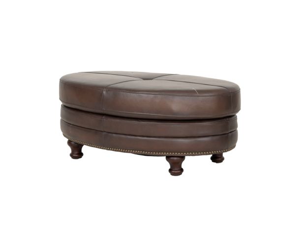 Amax Leather Belfast Brown Genuine Leather Oval Cocktail Ottoman large image number 2