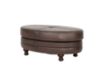 Amax Leather Belfast Brown Genuine Leather Oval Cocktail Ottoman small image number 2