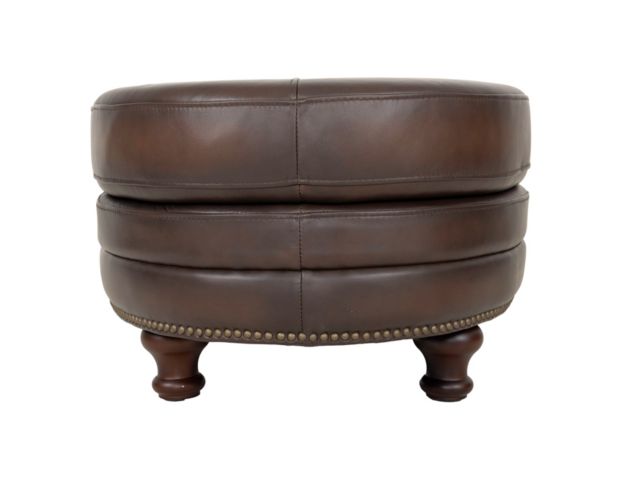 Amax Leather Belfast Brown Genuine Leather Oval Cocktail Ottoman large image number 4