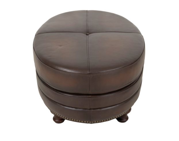 Amax Leather Belfast Brown Genuine Leather Oval Cocktail Ottoman large image number 5