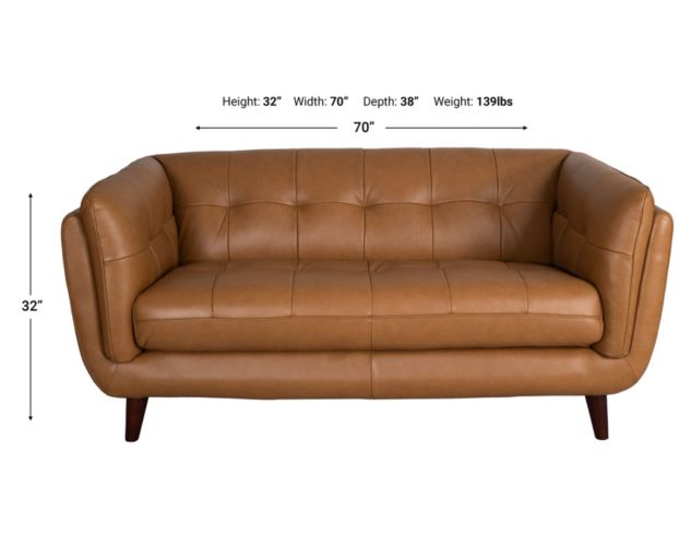 Amax Leather Seymour Nutmeg Genuine Leather Loveseat large image number 7