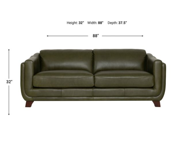 Amax Leather Omaha Green Genuine Leather Sofa large image number 8