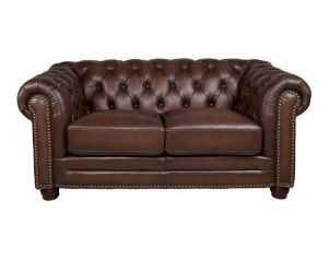 Amax Leather Kennedy Tobacco Genuine Leather Loveseat