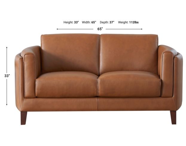 Amax Leather Pacer 100% Leather Loveseat large image number 4
