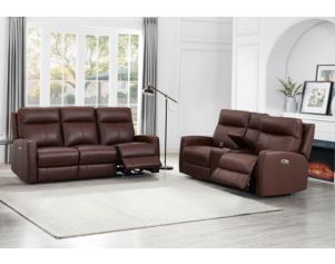 Amax Leather Modena Leather Power Loveseat