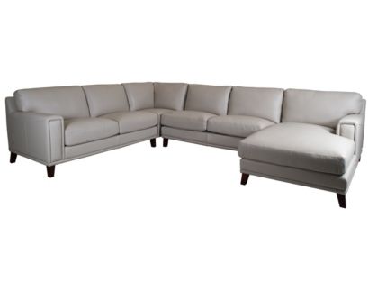 Amax Leather Harper Genuine Leather 4-Piece Sectional