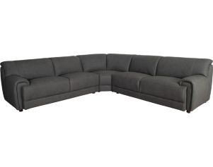 Amax Leather Polo Charcoal 100% Leather 3-Piece Sectional
