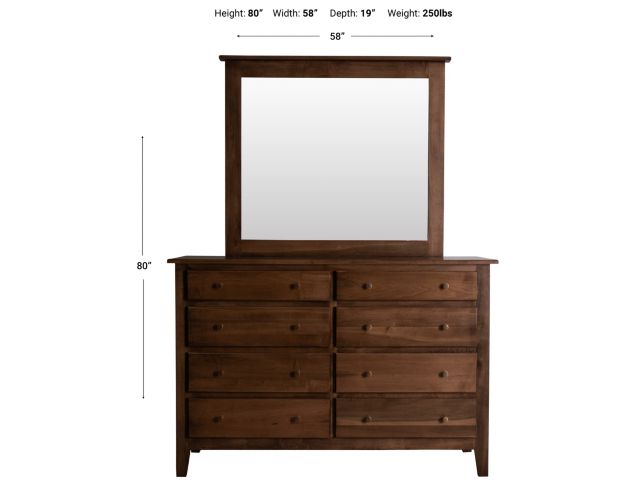 Daniel's Amish Mapleton Dresser with Mirror large image number 8