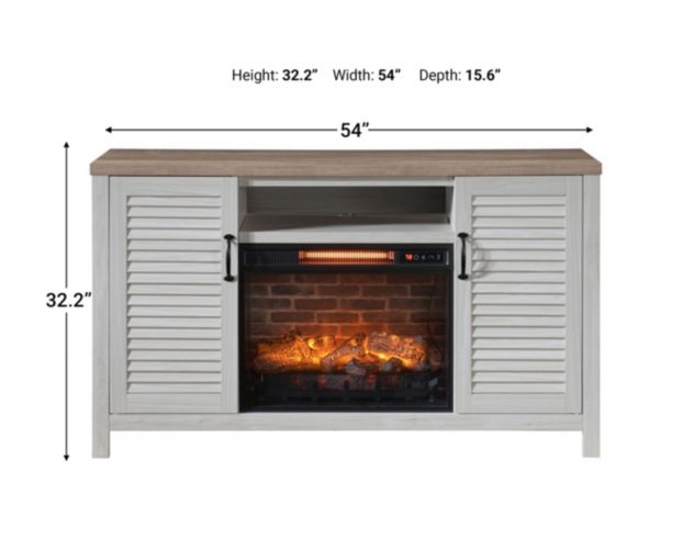 A Plus International Inc Hearthside 54-Inch Shutter Door Electric Fireplace TV Stand large image number 8