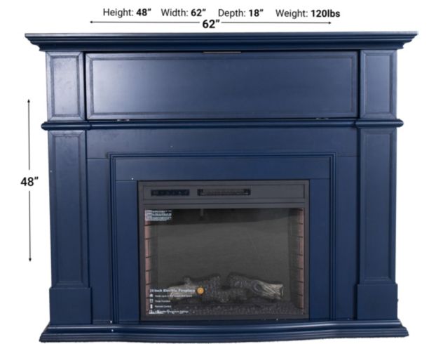 A Plus International Conner 62" Blue Electric Fireplace large image number 5