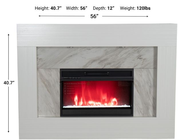 A Plus International Dino 56" Marble Electric Fireplace large image number 7