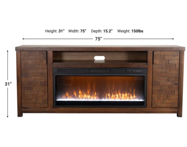 A Plus International Hargis 75" Fireplace TV Stand large image number 7