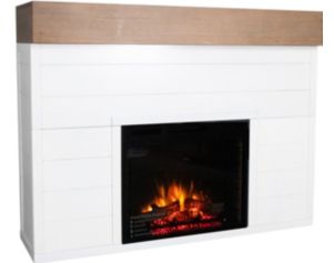 A Plus International McCombs 62" White Electric Fireplace