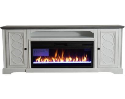 A Plus International Montgomery 82" White Fireplace TV Stand