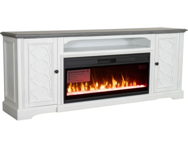 A Plus International Montgomery 82" White Fireplace TV Stand large image number 3