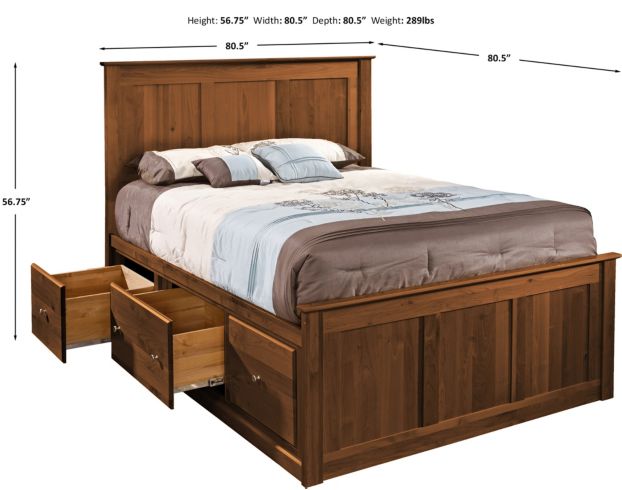 Archbold Furniture Company Shaker King Storage Bed large image number 5