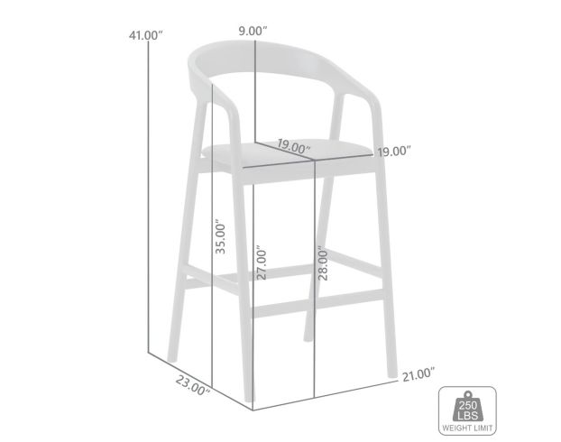 Armen Living Apache Black Oak Bar Stool large image number 14