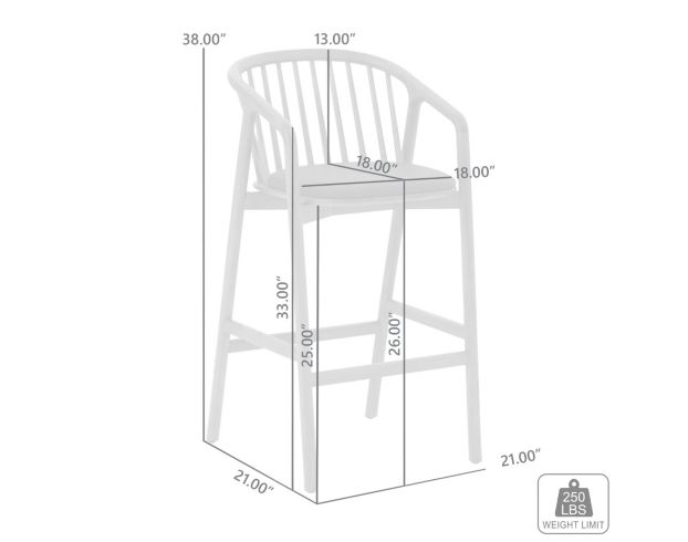 Armen Living Echo Black Counter Stool large image number 14