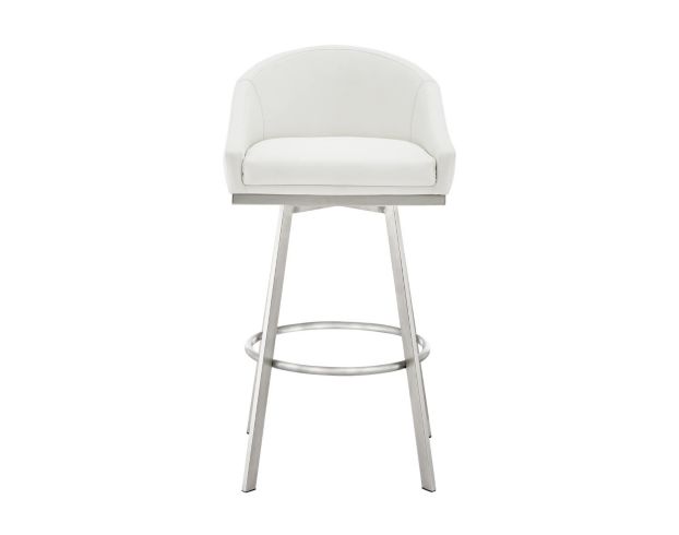 Armen Living Eleanor White Counter Stool with Stainless Steel Base large image number 1