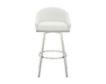 Armen Living Eleanor White Counter Stool with Stainless Steel Base small image number 1