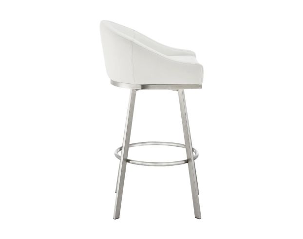 Armen Living Eleanor White Counter Stool with Stainless Steel Base large image number 3