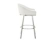 Armen Living Eleanor White Counter Stool with Stainless Steel Base small image number 3