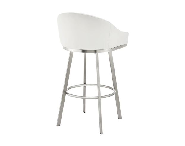 Armen Living Eleanor White Counter Stool with Stainless Steel Base large image number 4