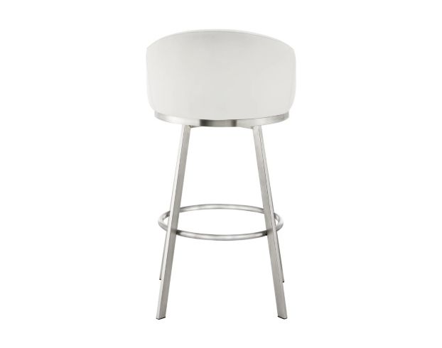 Armen Living Eleanor White Counter Stool with Stainless Steel Base large image number 5