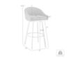 Armen Living Eleanor White Counter Stool with Stainless Steel Base small image number 12