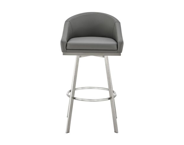 Armen Living Eleanor Gray Counter Stool with Stainless Steel Base large image number 1