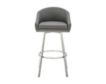 Armen Living Eleanor Gray Counter Stool with Stainless Steel Base small image number 1