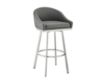 Armen Living Eleanor Gray Counter Stool with Stainless Steel Base small image number 2