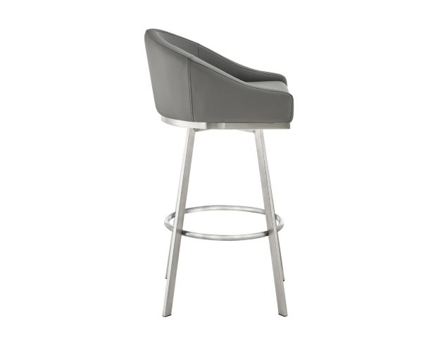 Armen Living Eleanor Gray Counter Stool with Stainless Steel Base large image number 3