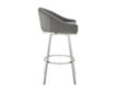 Armen Living Eleanor Gray Counter Stool with Stainless Steel Base small image number 3