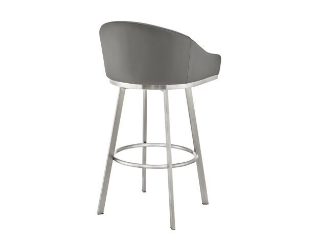 Armen Living Eleanor Gray Counter Stool with Stainless Steel Base large image number 4