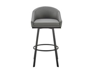 Armen Living Eleanor Gray Counter Stool with Black Base